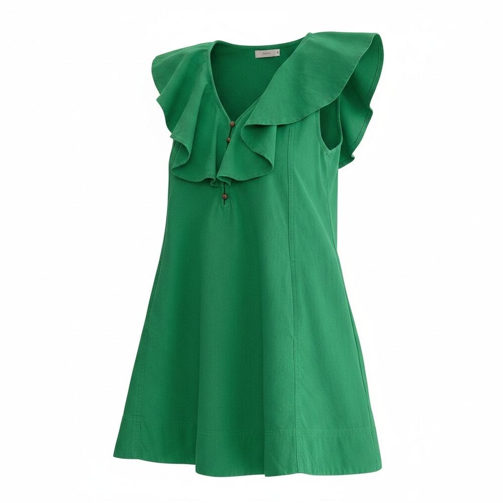 NWT Mia Entro Green Ruffle Sleeve Mini Dress Large
